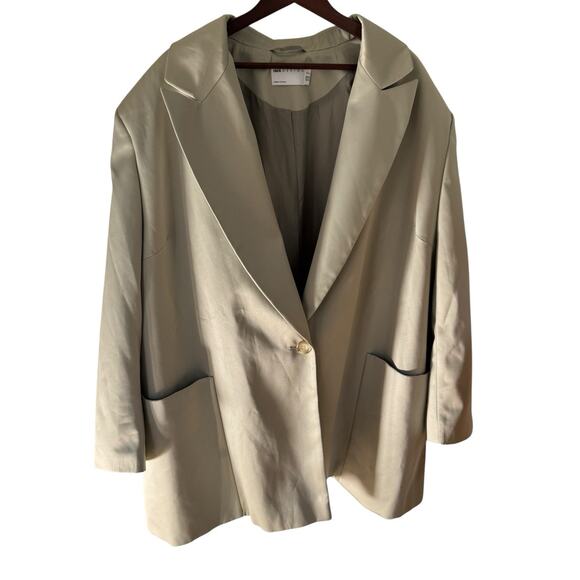 ASOS Edition Curve Women’s Plus 24 Light Green Single Breasted One Button Blazer - Picture 2 of 11